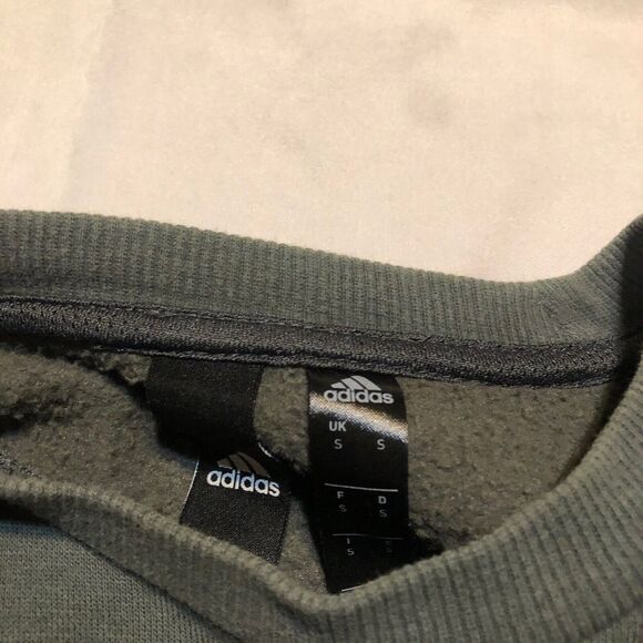 Adidas Sweatshirt Adult Small Gray Casual Crew Neck Pullover Men’s AOP - Picture 4 of 8